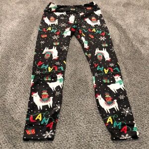 Llama holiday pants
